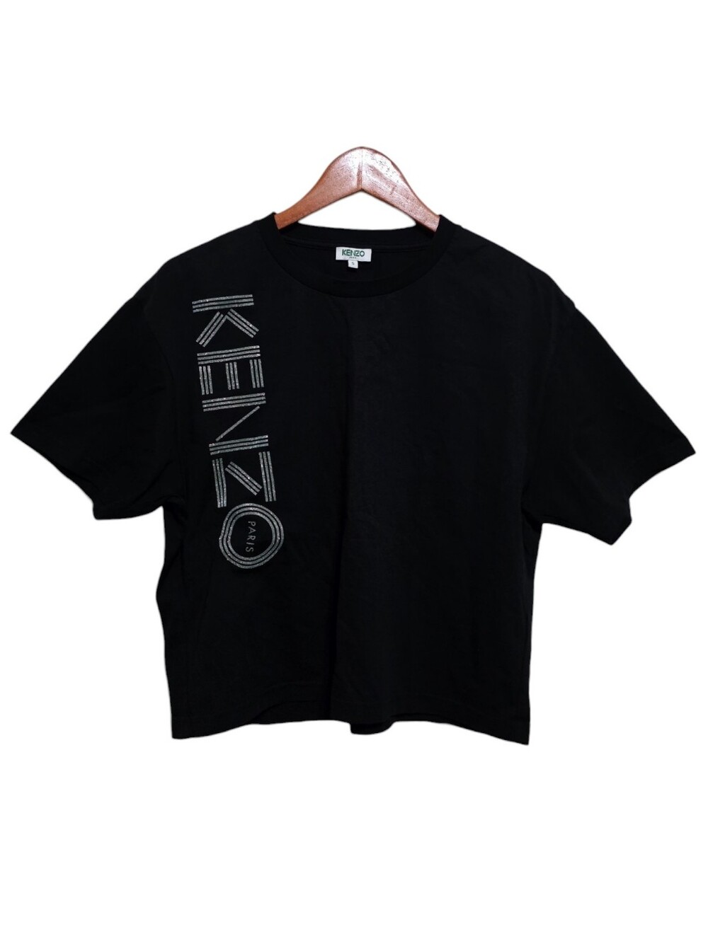 Kenzo Sport Glitter Logo Tee in Black Size Small